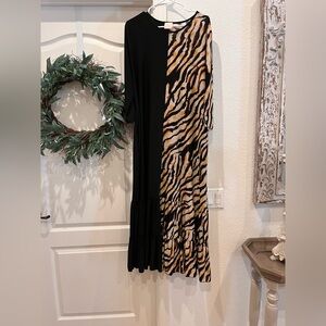 Zadie B’s Black and Animal Print Maxi Dress